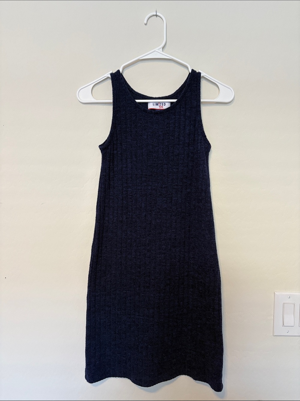 Limited Too Navy Blue Ribbed Tank Dress Size 12-14